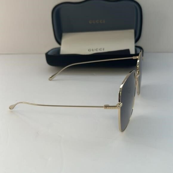 ? - New Authentic GUCCI GG1031S-001 59 Sunglass Woman Metal Gold-Gold-Grey main image 5